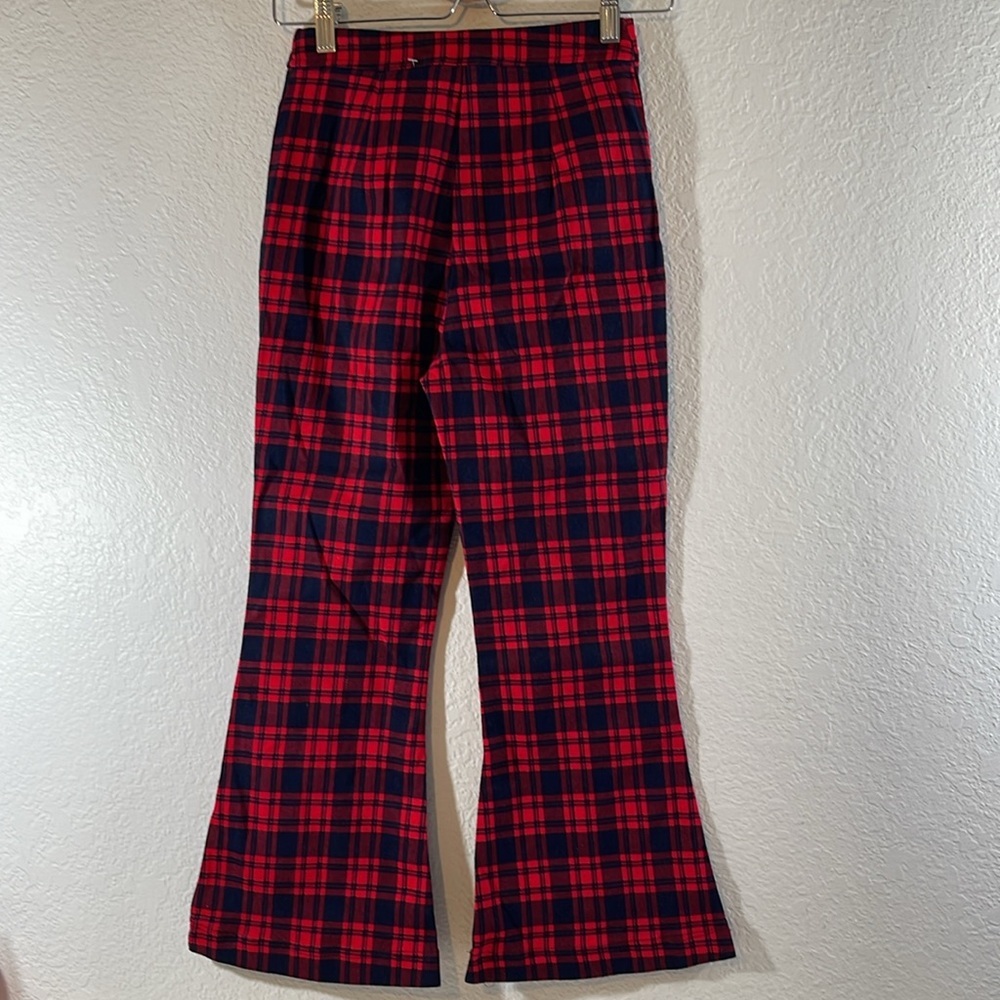 PRINCESS POLLY Fest Of The Queen Plaid Flare Pants Size 6 Pockets NEW - Picture 4 of 10